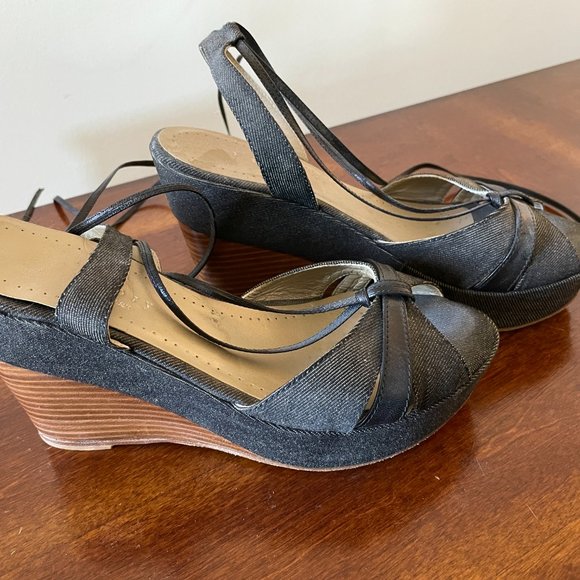 Theory wedge shoes denim 38.5 (US 8) - Picture 4 of 6